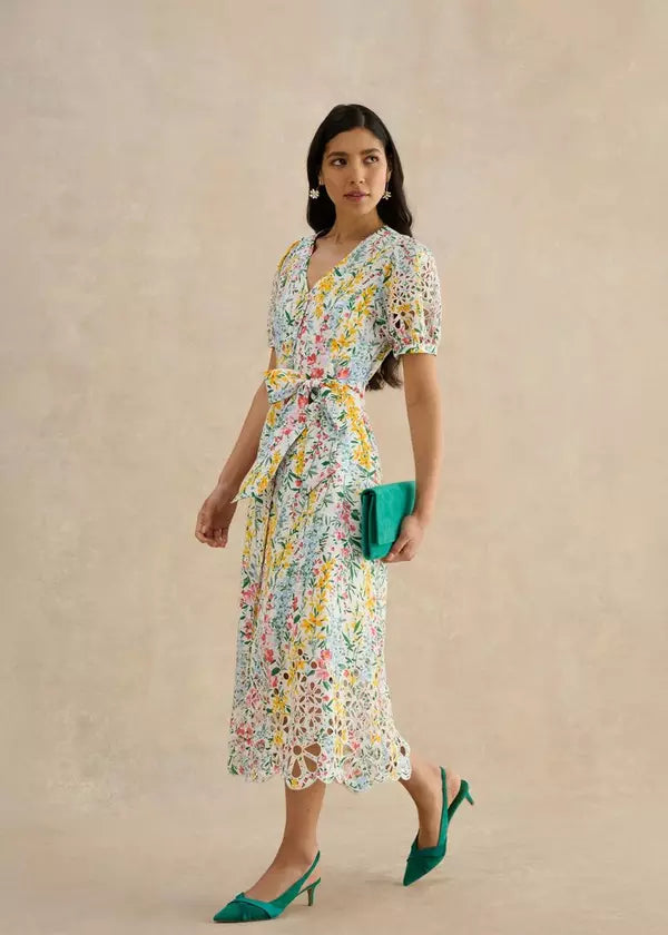 Matilda Trimmed Linen Dress