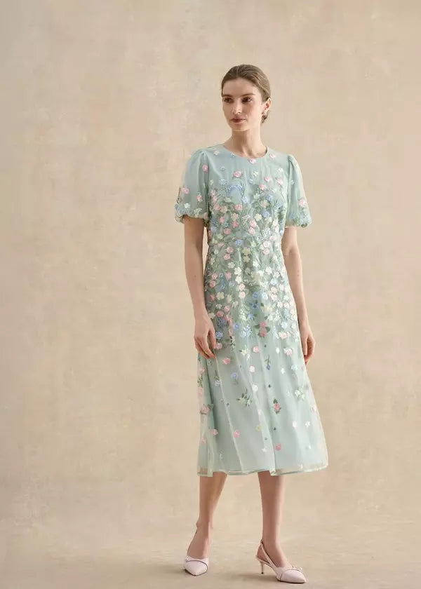 Matilda Trimmed Linen Dress