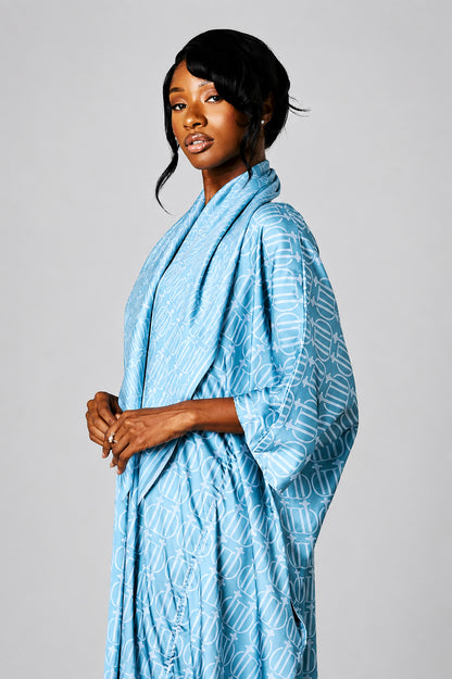 The Zaire Boubou — Blue Mist Monogram